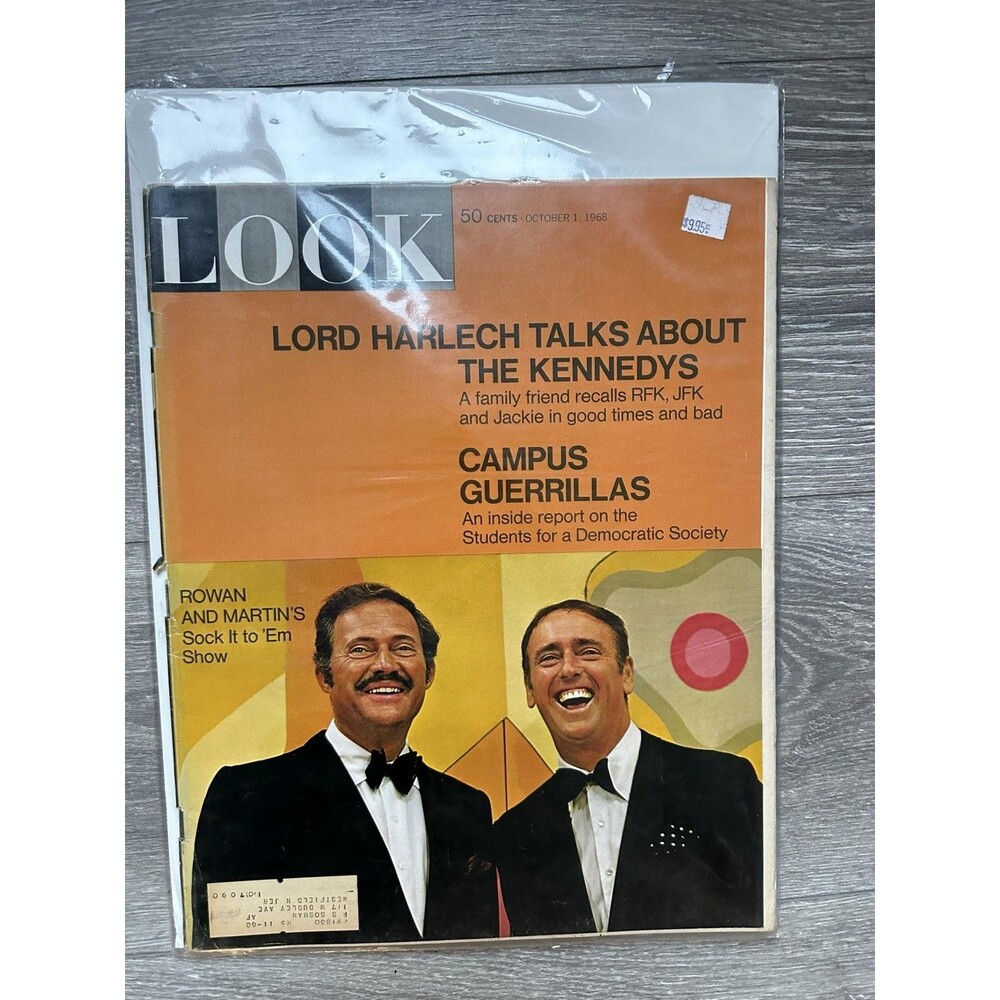 Look October 1 1968 Magazine Softcover Orange Cover Kennedys Rowan & Martin